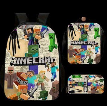 Набор 3 предметов Рюкзак Пенал Ланчбокс Майнкрафт Minecraft 06 3132682769 фото