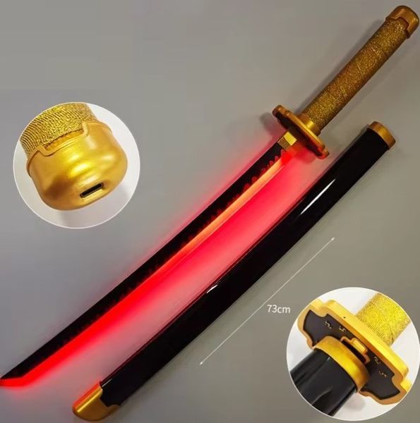 Игрушечный светящийся LED меч катана Клинок рассекающий демонов Йоричи Тсугикуни убийца демонов 104 см с подсветкой LED16 фото