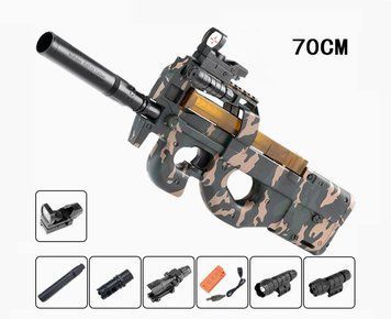 Игрушечный электрический гидрогелиевый автомат P90 на орбизах 70 см 394 фото