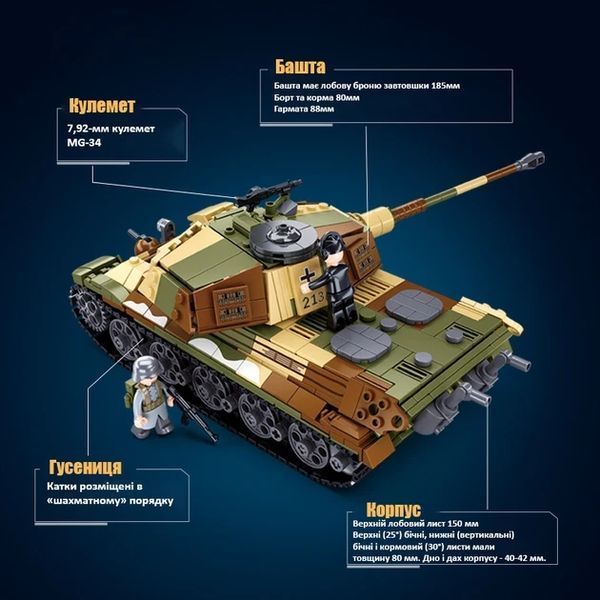 Конструктор немецкий танк королевский Тигр вторая мировая война 930 деталей B0980 фото