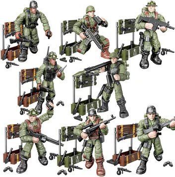 Конструктор экшин фигурки человечки военные вторая мировая война много оружия и аксессуаров 2658946412 фото
