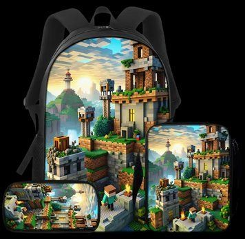 Набор 3 предметов Рюкзак Пенал Ланчбокс Крипер Майнкрафт Minecraft 03 3131626245 фото