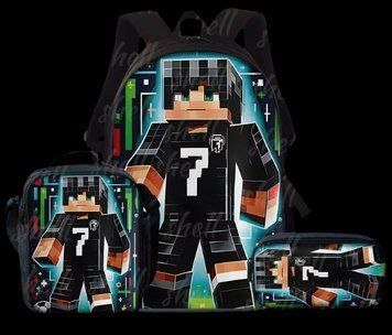 Набор 3 предметов Рюкзак Пенал Ланчбокс Крипер Майнкрафт Minecraft 04 3131626725 фото