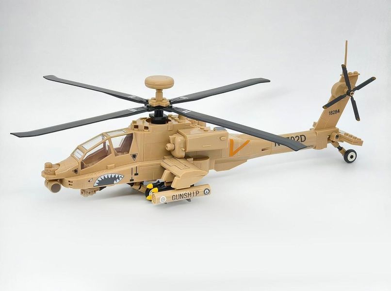 Військовий конструктор сучасний штурмовий вертоліт Apache AH 64 в коробці (255 деталей) 2713093569 фото