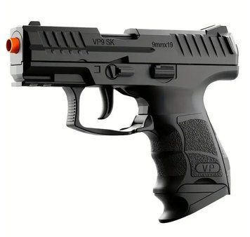 Игрушечный пластиковый автоматический пистолет Heckler & Koch HK VP9 стреляет пластиковыми пулями с гильзой 214 фото