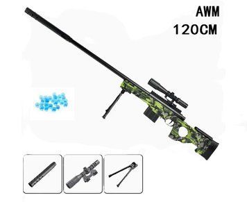 Игрушечная детская снайперская винтовка AWM с оптическим прицелом 120 см 379 фото