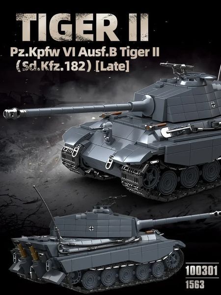 Конструктор німецький танк королівський Тигр 2 друга світова війна 1563 деталей 100301 фото