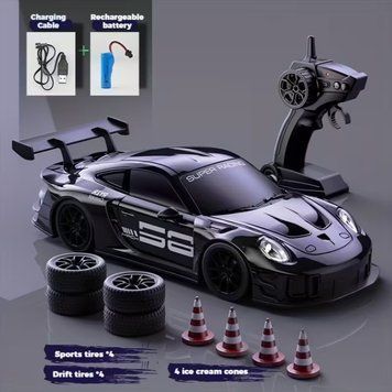 Іграшкова спортивна гоночна дріфт машинка на радіокеруванні Порш PORSCHE 4WD 2929768855 фото