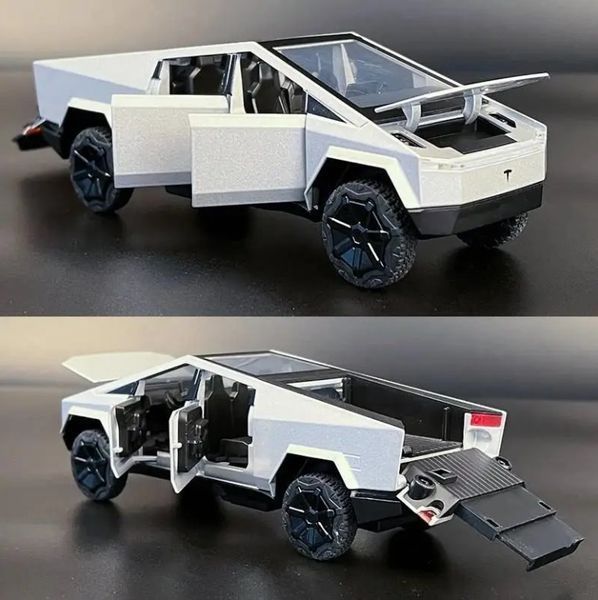 Моделька металева інерційна машинка Tesla Cybertruck з підсвіткою 2659019837 фото