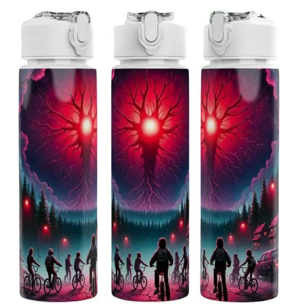 Детская бутылочка для воды с трубочкой очень странные дела Stranger Things 750 мл 2953336982 фото