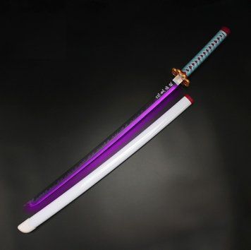 Игрушечный светящийся LED меч катана Клинок рассекающий демонов мицури канроджи убийца демонов 104 см LED11 фото