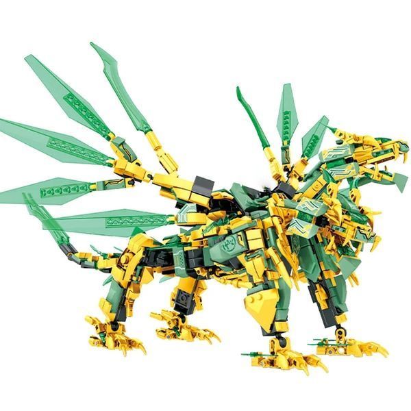 Конструктор набор трансформер золотой робот дракон титан ниндзяго Ninjago 1618 деталей 2в1 в коробке 68215 фото