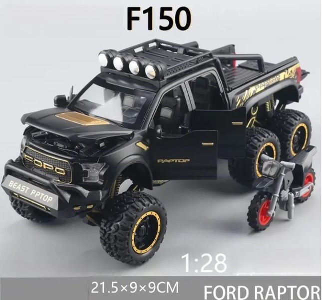 Моделька металева інерційна шестиколісна машинка Ford Raptor F150 2659058306 фото