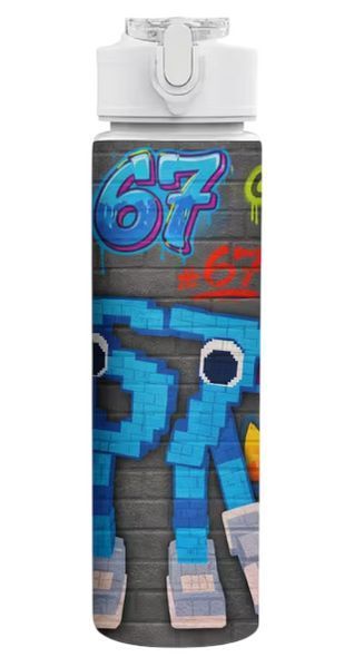 Дитяча пляшка для води з трубочкою 67 Сікс Севен Вкради Брейнрот Six Seven Steal a Brainrot 750 мл 2991549906 фото