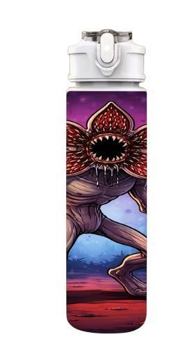 Дитяча пляшка для води з трубочкою Демогоргон дуже дивні дива Stranger Things 750 мл 2999257077 фото