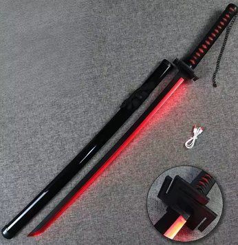 Игрушечный светящийся LED меч катана Ван пис Клинок рассекающий демонов танжиро убийца демонов 104 см LED70 фото