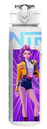 Дитяча пляшка для води з трубочкою Кейпоп мисливиці на демонів KPop Demon Hunters 750 мл 2861067875 фото