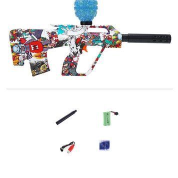 Игрушечный мини автомат граффити AUG с аккумулятором стреляет гелиевыми шариками орбизами 107 фото
