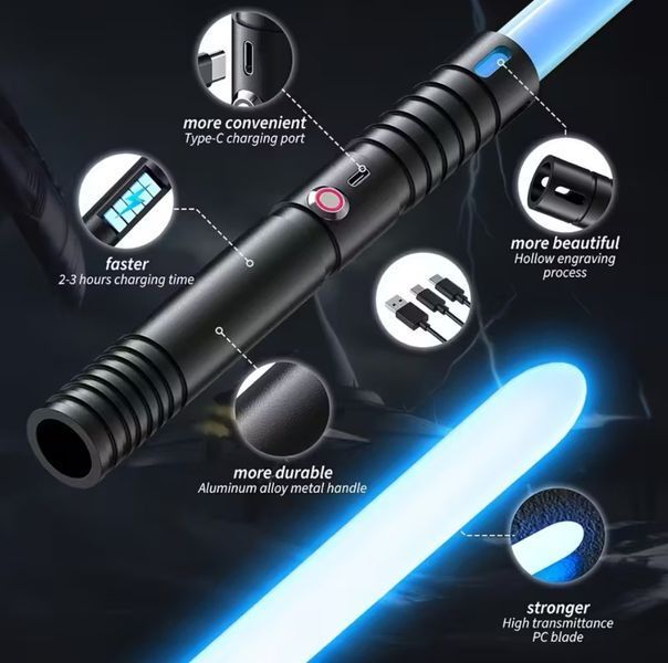 Большой игрушечный двойной светящийся LED лазерный меч звёздные войны 150 см  nk12 фото